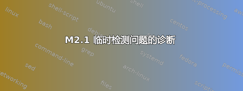 M2.1 临时检测问题的诊断