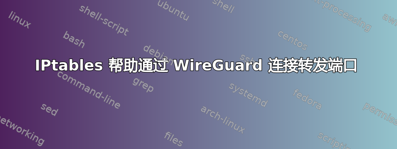 IPtables 帮助通过 WireGuard 连接转发端口