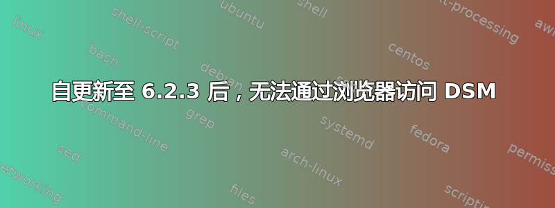 自更新至 6.2.3 后，无法通过浏览器访问 DSM