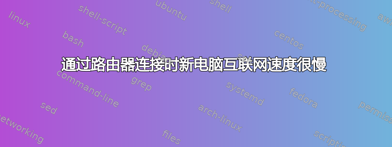 通过路由器连接时新电脑互联网速度很慢