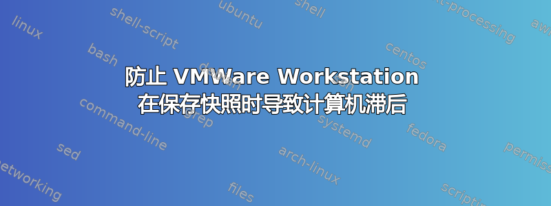 防止 VMWare Workstation 在保存快照时导致计算机滞后