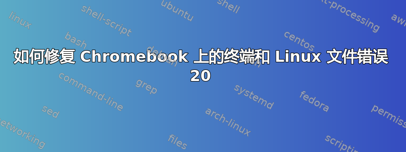 如何修复 Chromebook 上的终端和 Linux 文件错误 20