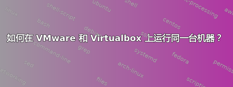 如何在 VMware 和 Virtualbox 上运行同一台机器？