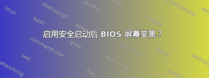 启用安全启动后 BIOS 屏幕变黑？