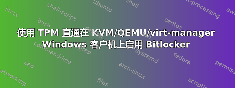 使用 TPM 直通在 KVM/QEMU/virt-manager Windows 客户机上启用 Bitlocker