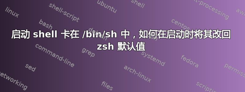 启动 shell 卡在 /bin/sh 中，如何在启动时将其改回 zsh 默认值