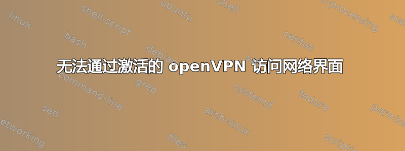 无法通过激活的 openVPN 访问网络界面