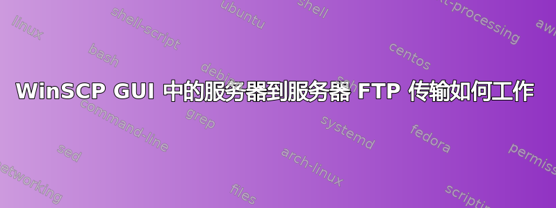 WinSCP GUI 中的服务器到服务器 FTP 传输如何工作