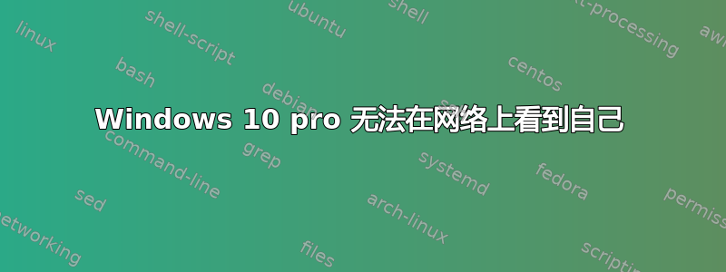 Windows 10 pro 无法在网络上看到自己