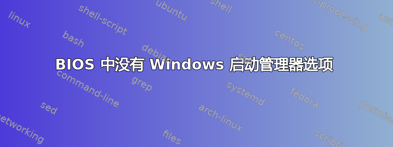 BIOS 中没有 Windows 启动管理器选项