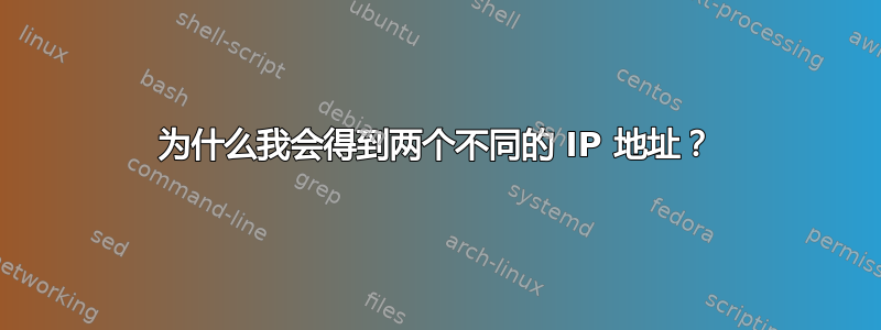 为什么我会得到两个不同的 IP 地址？