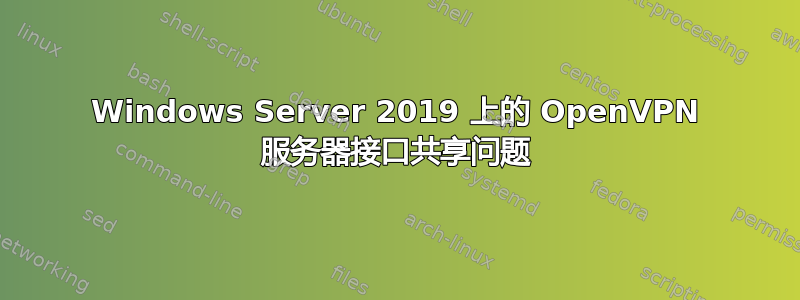 Windows Server 2019 上的 OpenVPN 服务器接口共享问题