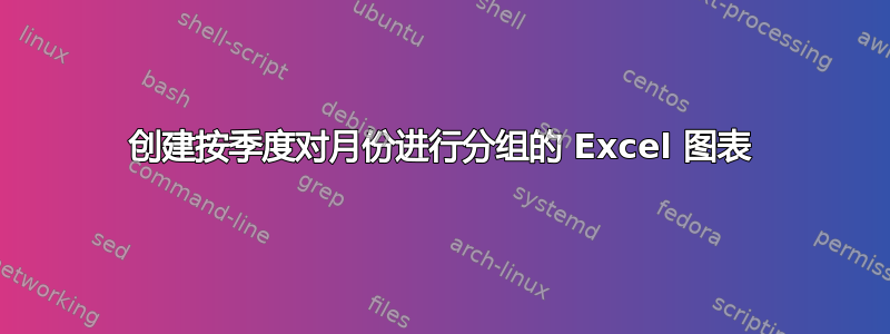 创建按季度对月份进行分组的 Excel 图表