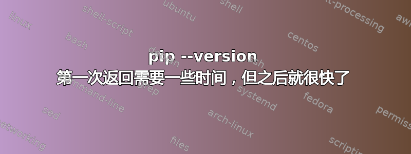 pip --version 第一次返回需要一些时间，但之后就很快了