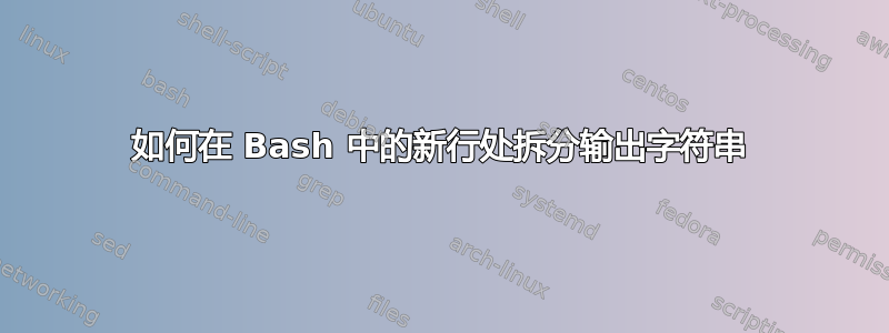 如何在 Bash 中的新行处拆分输出字符串