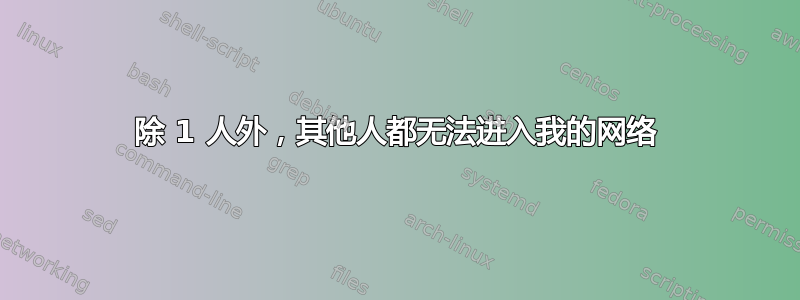 除 1 人外，其他人都无法进入我的网络