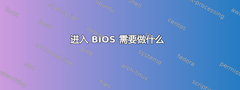 进入 BIOS 需要做什么 