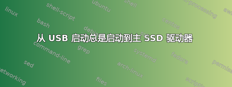 从 USB 启动总是启动到主 SSD 驱动器