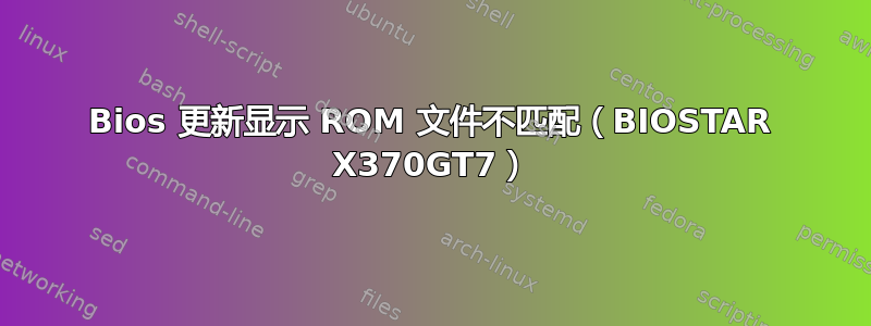 Bios 更新显示 ROM 文件不匹配（BIOSTAR X370GT7）