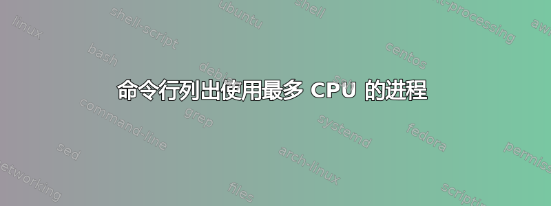 命令行列出使用最多 CPU 的进程