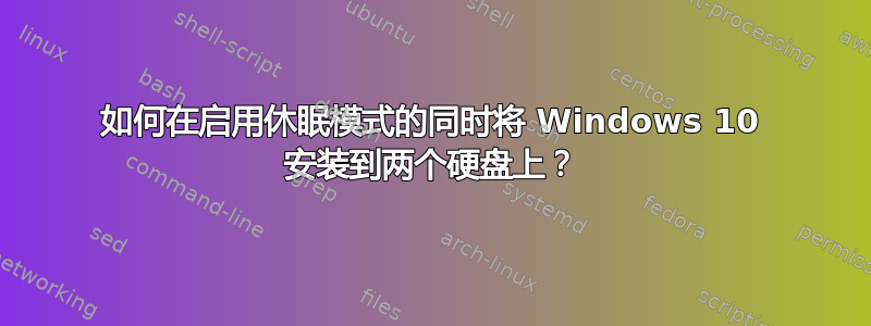 如何在启用休眠模式的同时将 Windows 10 安装到两个硬盘上？