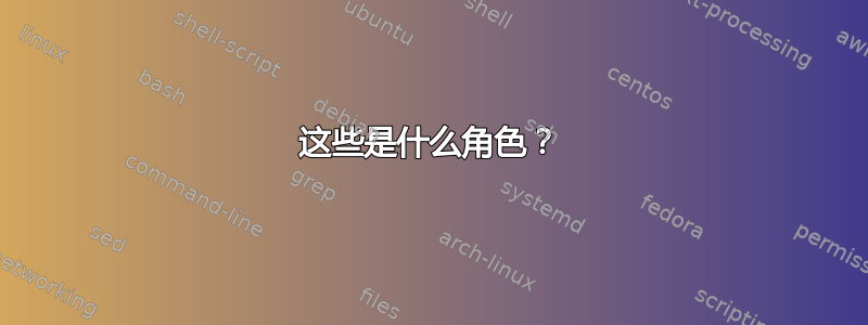 这些是什么角色？