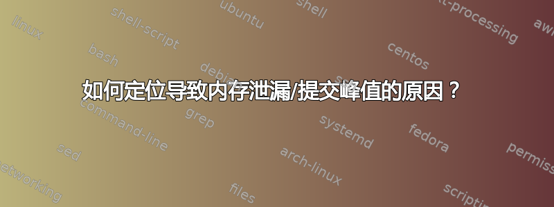 如何定位导致内存泄漏/提交峰值的原因？