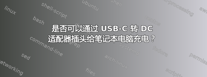 是否可以通过 USB-C 转 DC 适配器插头给笔记本电脑充电？