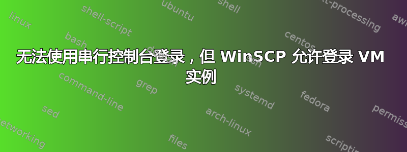 无法使用串行控制台登录，但 WinSCP 允许登录 VM 实例