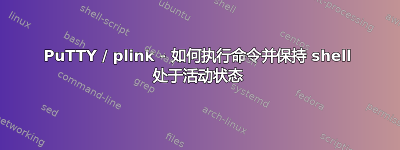 PuTTY / plink - 如何执行命令并保持 shell 处于活动状态