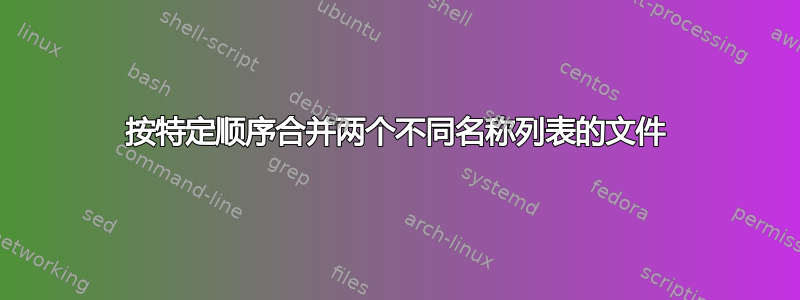 按特定顺序合并两个不同名称列表的文件