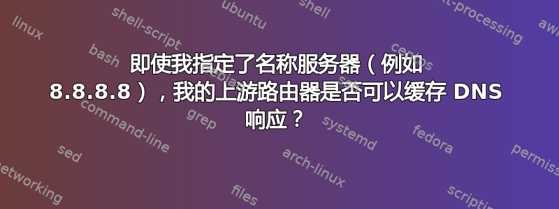 即使我指定了名称服务器（例如 8.8.8.8），我的上游路由器是否可以缓存 DNS 响应？