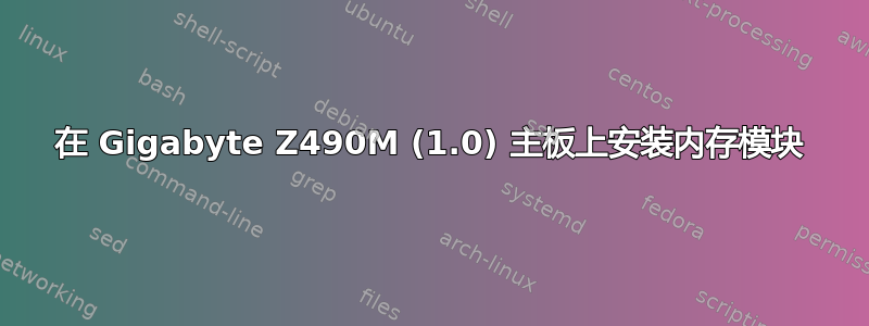 在 Gigabyte Z490M (1.0) 主板上安装内存模块