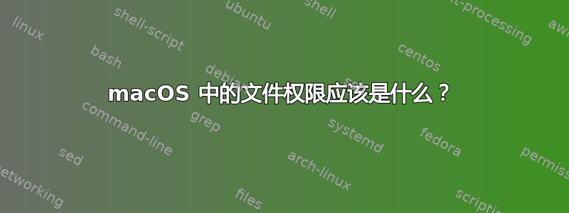 macOS 中的文件权限应该是什么？