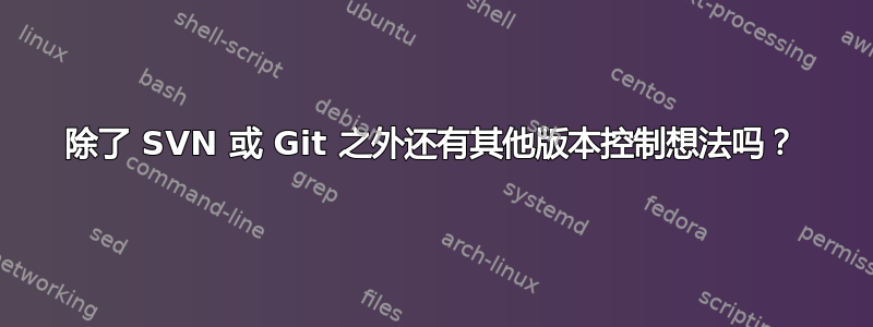 除了 SVN 或 Git 之外还有其他版本控制想法吗？