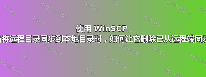 使用 WinSCP 的脚本，当将远程目录同步到本地目录时，如何让它删除已从远程端同步的文件？