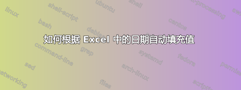 如何根据 Excel 中的日期自动填充值