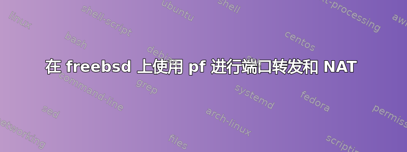 在 freebsd 上使用 pf 进行端口转发和 NAT