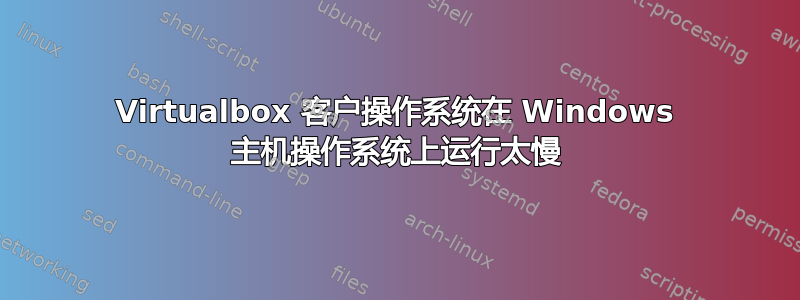 Virtualbox 客户操作系统在 Windows 主机操作系统上运行太慢