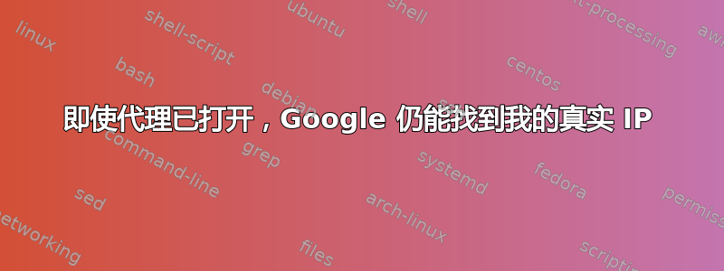 即使代理已打开，Google 仍能找到我的真实 IP