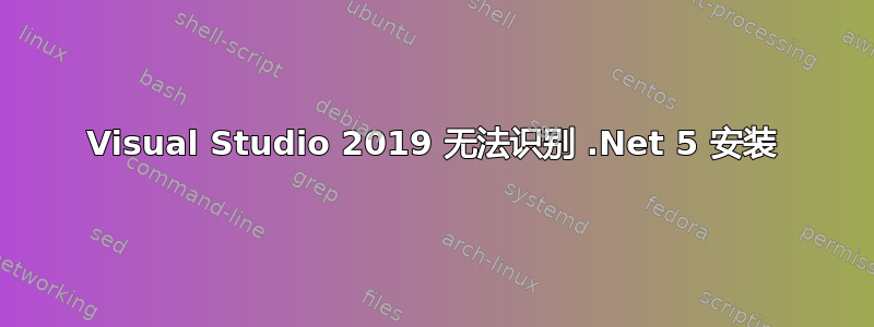 Visual Studio 2019 无法识别 .Net 5 安装