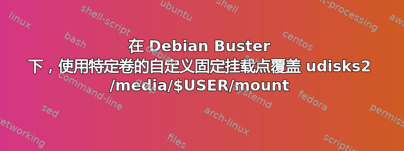 在 Debian Buster 下，使用特定卷的自定义固定挂载点覆盖 udisks2 /media/$USER/mount