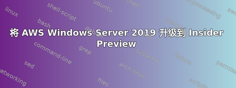 将 AWS Windows Server 2019 升级到 Insider Preview