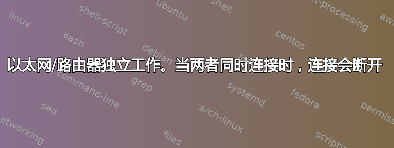 以太网/路由器独立工作。当两者同时连接时，连接会断开