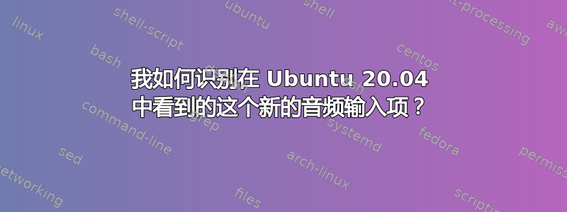 我如何识别在 Ubuntu 20.04 中看到的这个新的音频输入项？