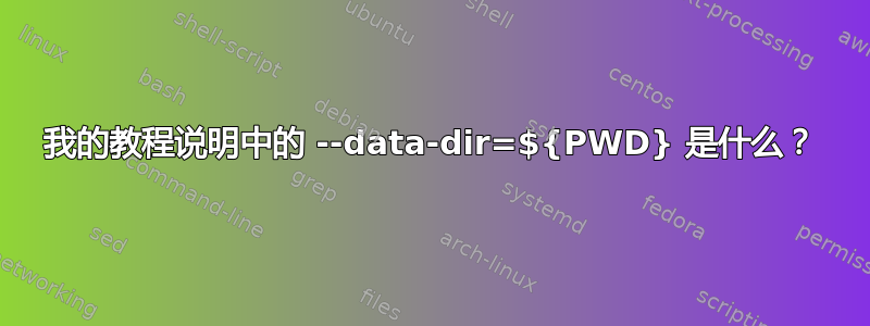 我的教程说明中的 --data-dir=${PWD} 是什么？