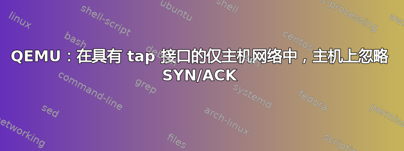 QEMU：在具有 tap 接口的仅主机网络中，主机上忽略 SYN/ACK