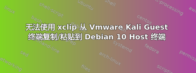 无法使用 xclip 从 Vmware Kali Guest 终端复制/粘贴到 Debian 10 Host 终端