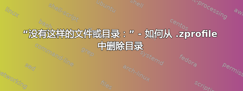 “没有这样的文件或目录：” - 如何从 .zprofile 中删除目录