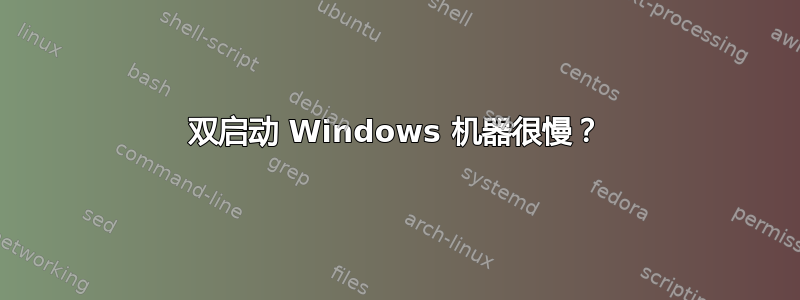 双启动 Windows 机器很慢？